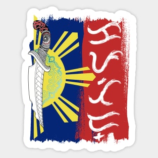 Philippine Flag / Tribal line Art Knife / Baybayin word Kapatid (Sibling) Sticker